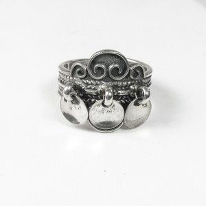 Vintage Sterling Silver Dangles adjustable Ring